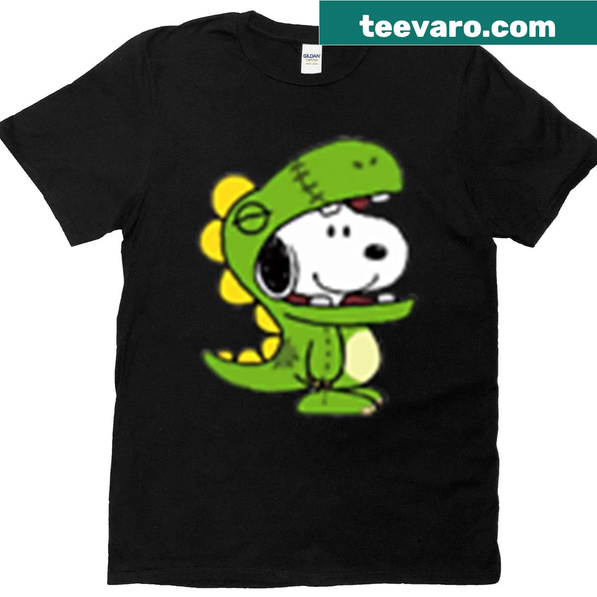 Cute illustration of Dino and Snoopy on a premium t-shirt — on a men's t-shirt