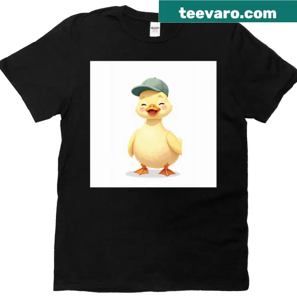 Cartoon duck wearing a cap t-shirt design