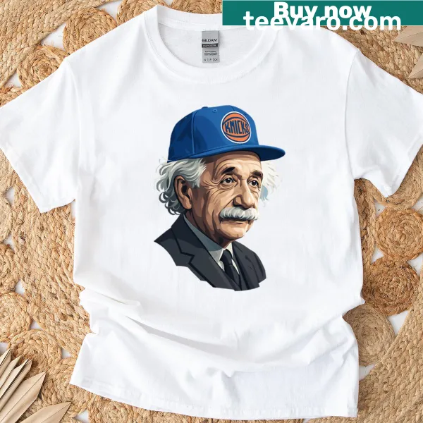Funny Einstein Knicks fan T-shirt with playful graphic