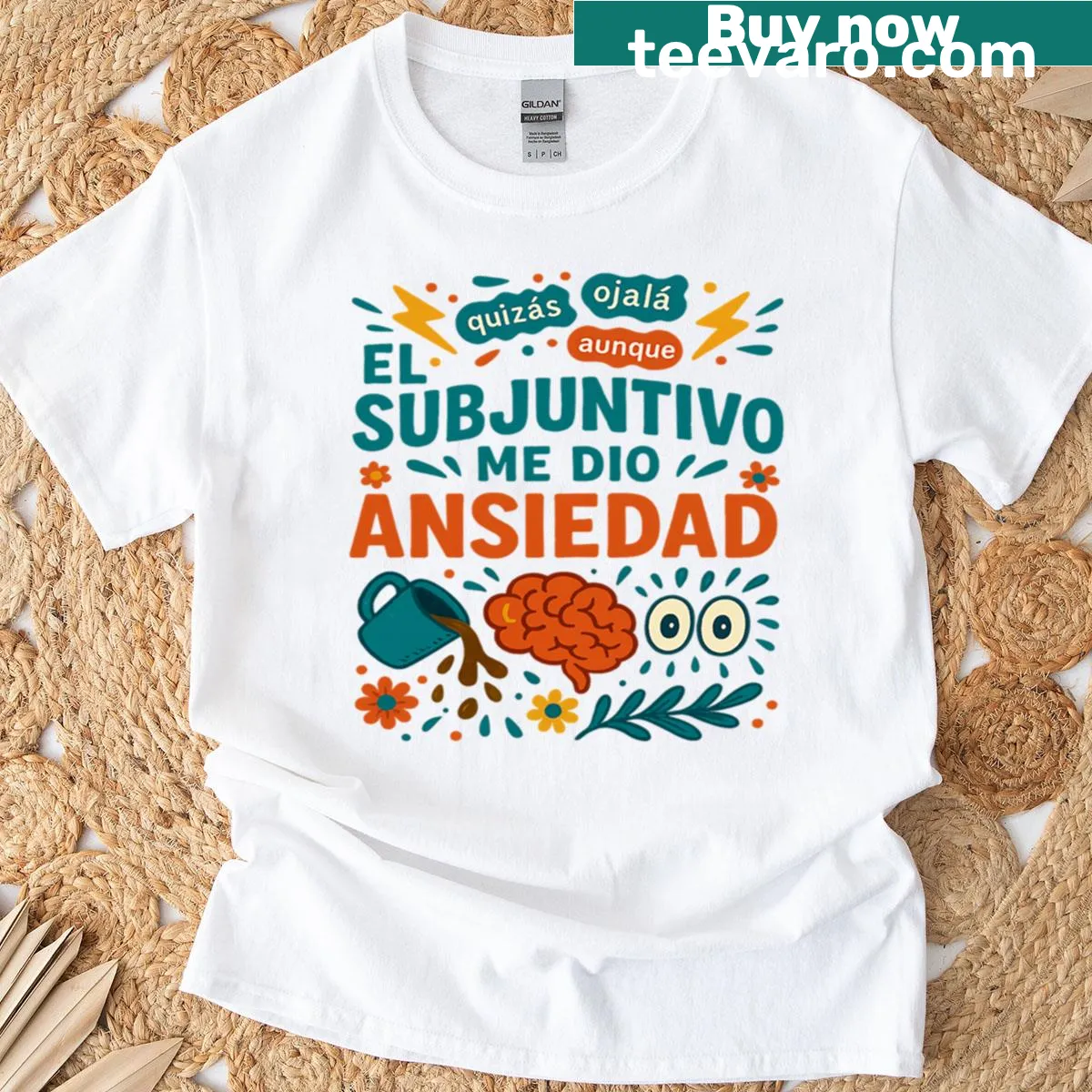 Funny typography design about Spanish subjunctive on a teacher's t-shirt — on a men's t-shirt