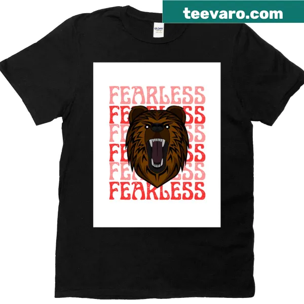 Playful bear graphic T-shirt symbolizing courage and adventure