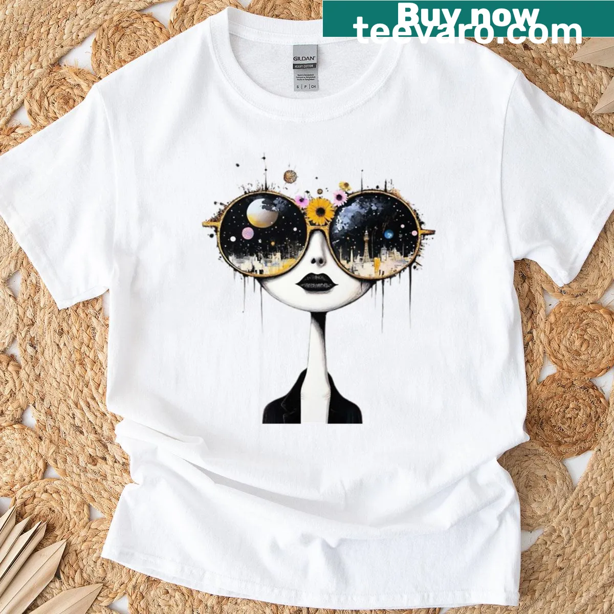 Cute T-shirt featuring floral designs for young girls. — on a men's t-shirt