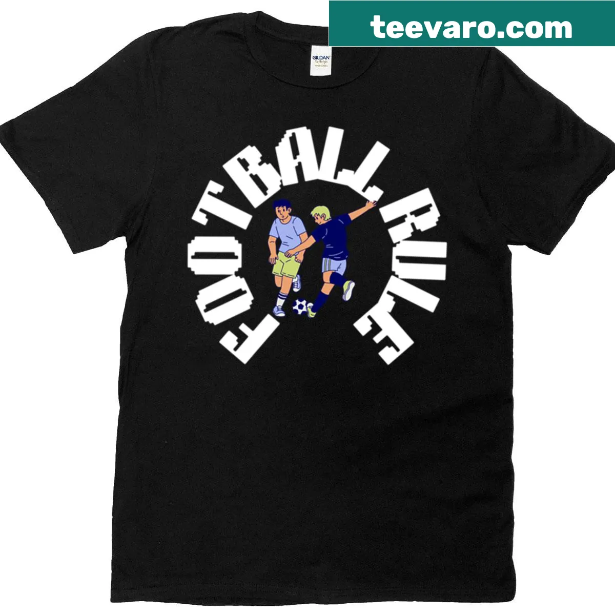 Dynamic Football T-shirt featuring a sporty graphic — on a men's t-shirt