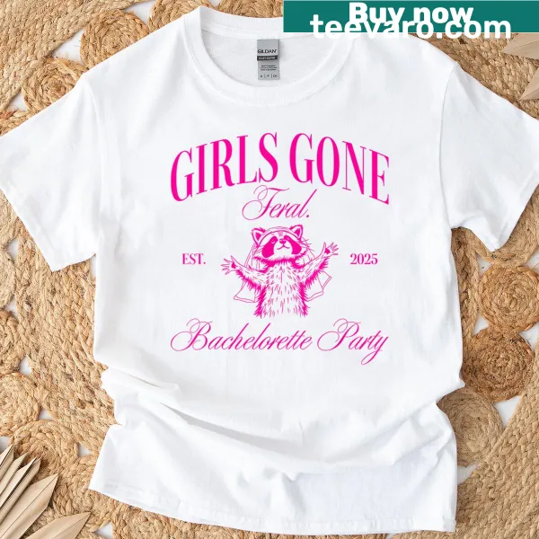 Cartoon raccoon graphic T-shirt for girls bachelorette party