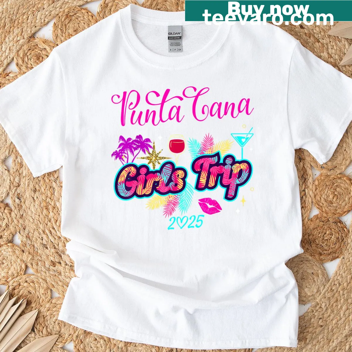Illustrative design of a Girls Trip Punta Cana birthday t-shirt for women — on a men's t-shirt