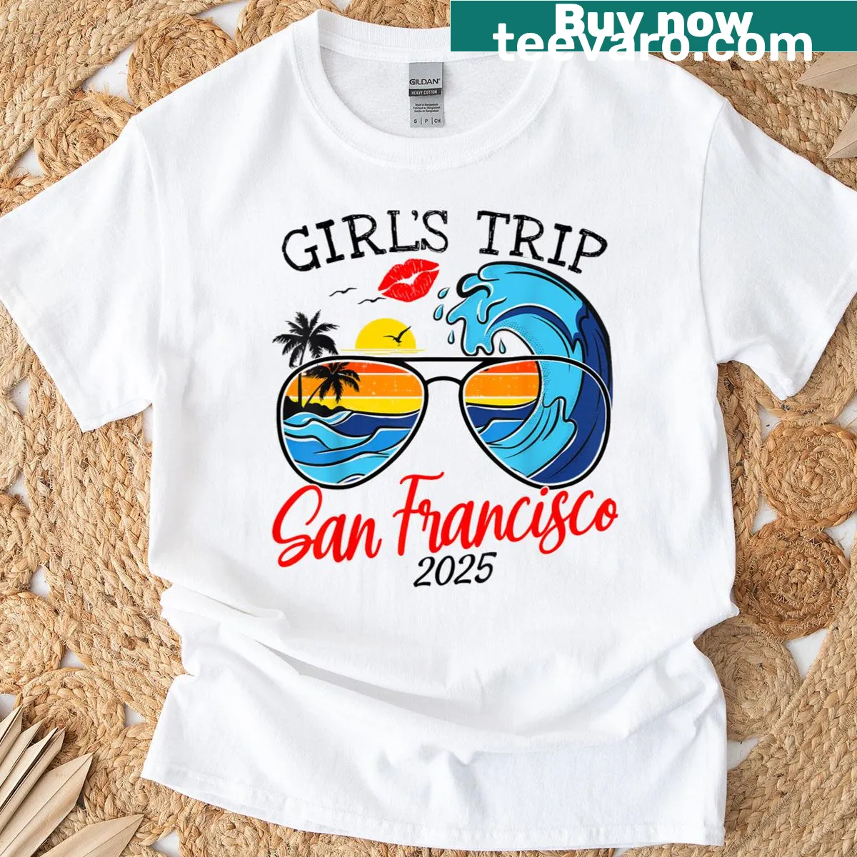 Girls Trip San Francisco 2025 birthday t-shirt for womens squad — on a men's t-shirt