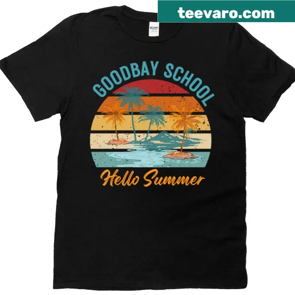 Vintage sunset graphic tee celebrating end of school year