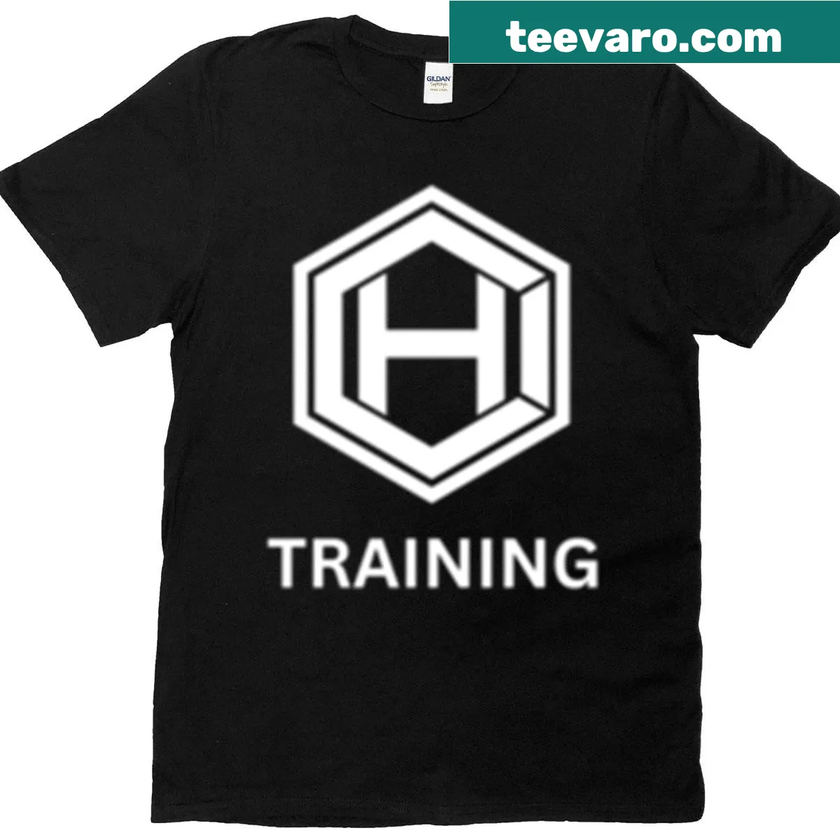 Oversized T-shirt promoting training and fitness — on a men's t-shirt