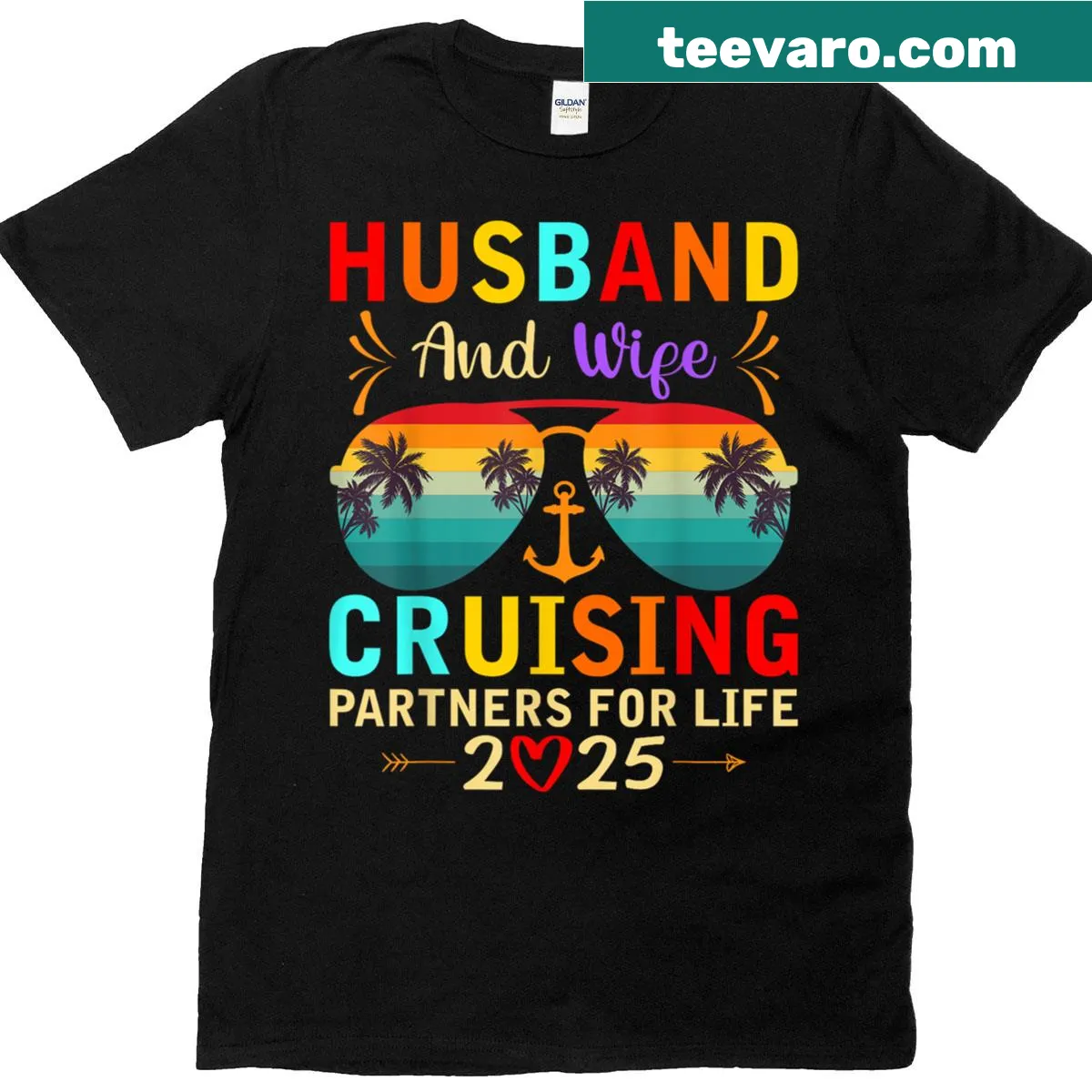 Couples T-shirt for cruising partners featuring sentimental text — on a men's t-shirt