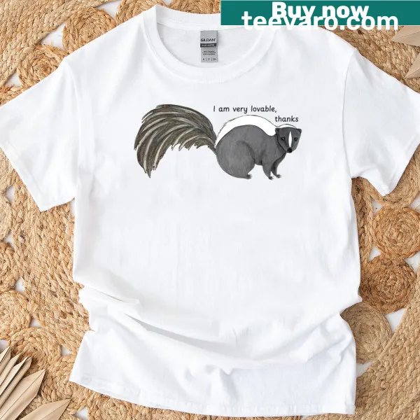 Cheerful T-shirt with the phrase 'I Am Very Lovable Thanks'