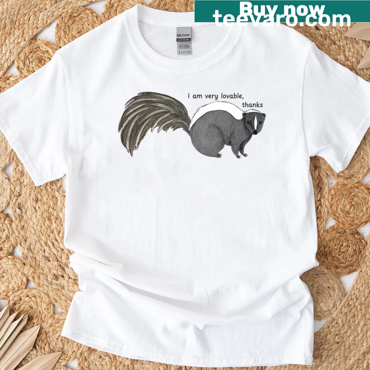 Cheerful T-shirt with the phrase 'I Am Very Lovable Thanks' — on a men's t-shirt