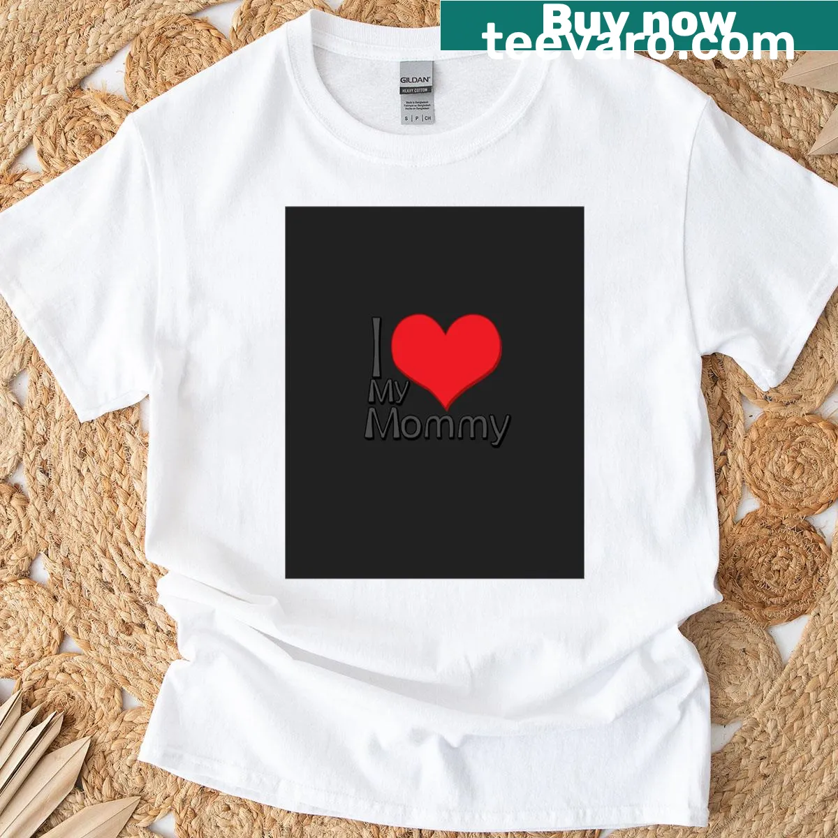 Graphic T-shirt with the text 'I Love My Mommy' in a playful font — on a men's t-shirt