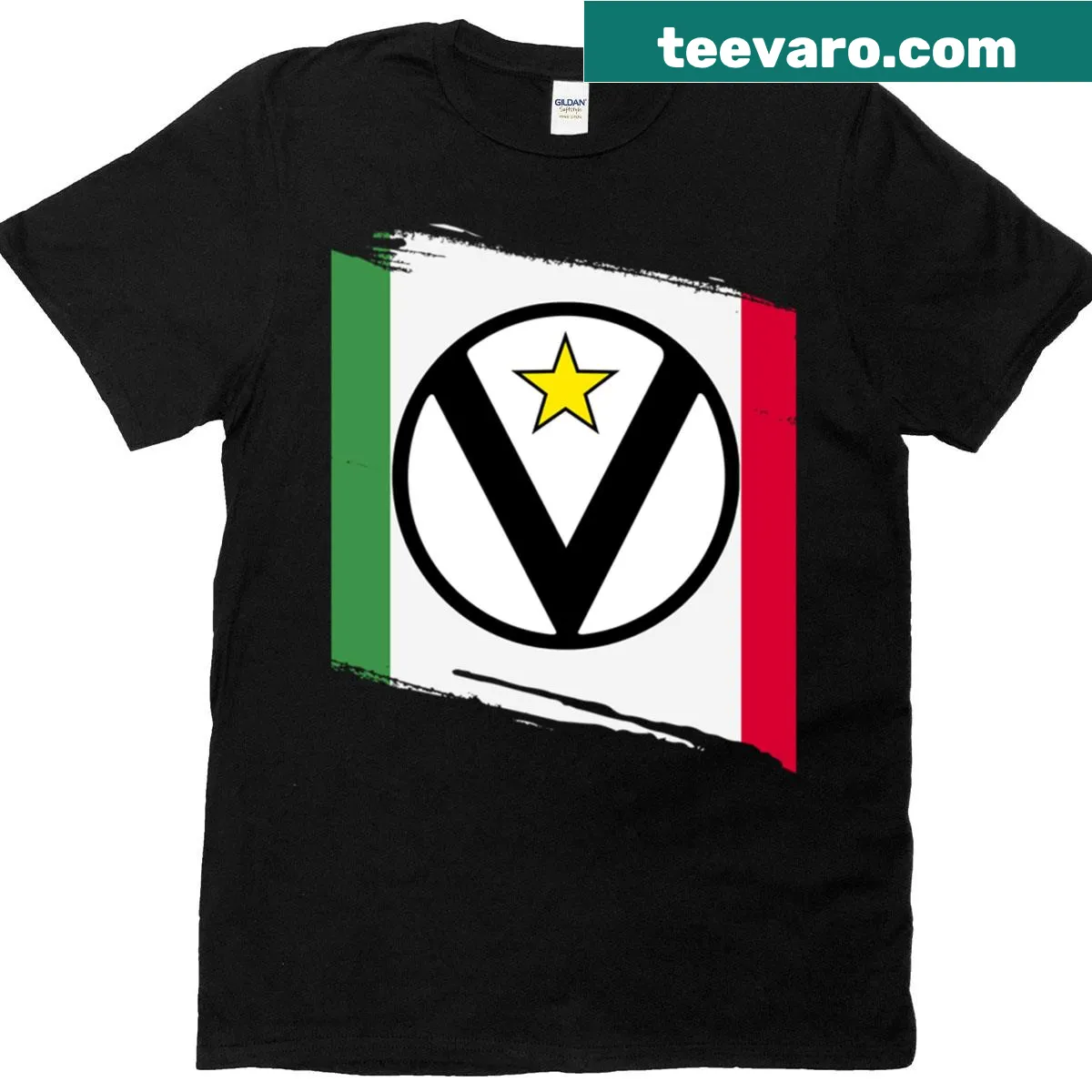 Illustrative t-shirt for Italy Basketball Club Virtus Bologna — on a men's t-shirt