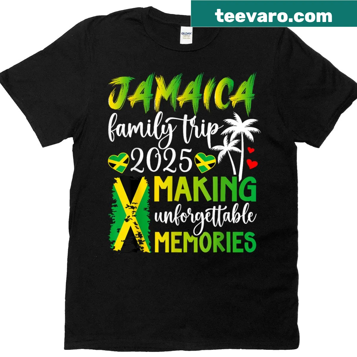 Jamaica vacation t-shirt with 'Making Memories' text for family trips — on a men's t-shirt