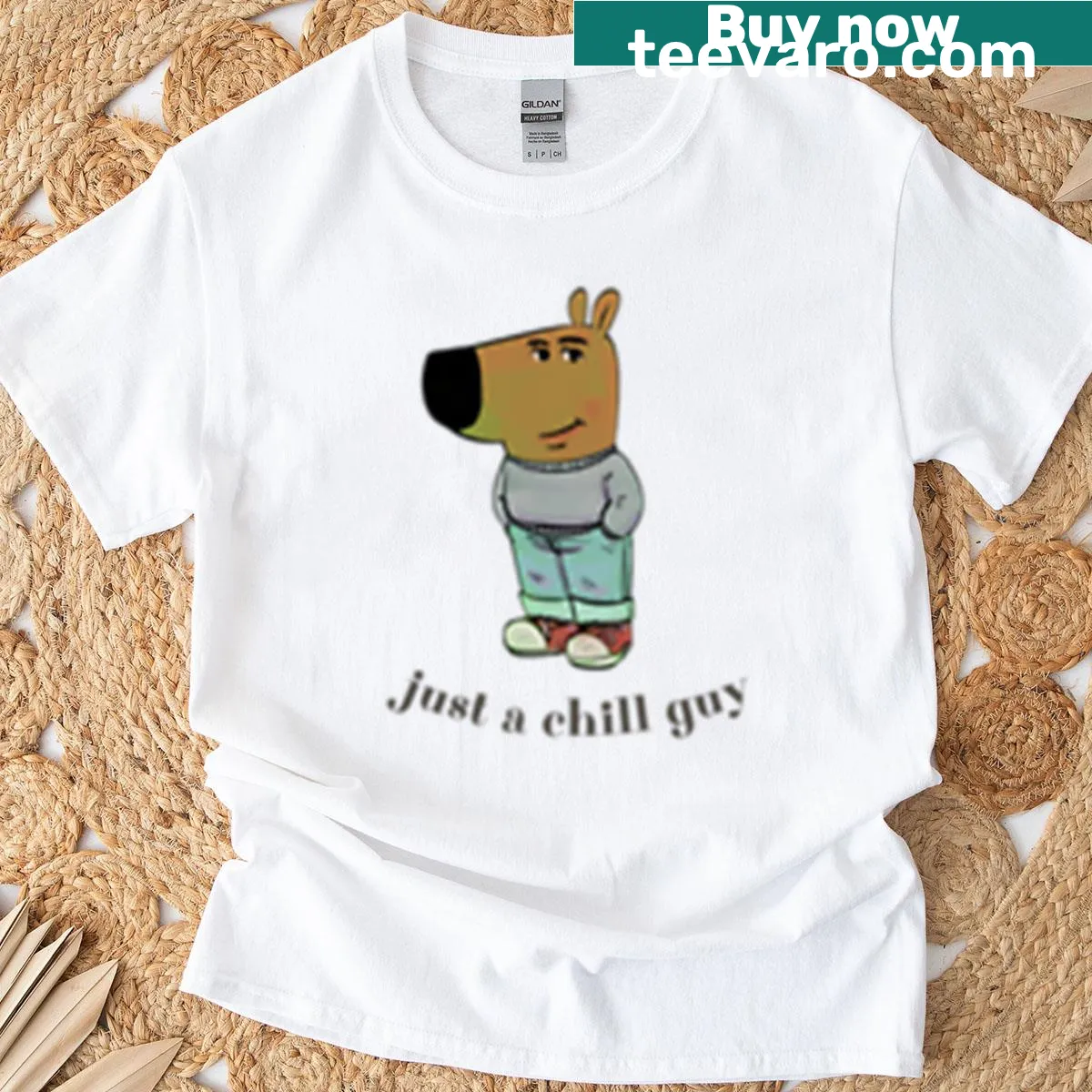 Playful illustrated t-shirt for a chill guy — on a men's t-shirt