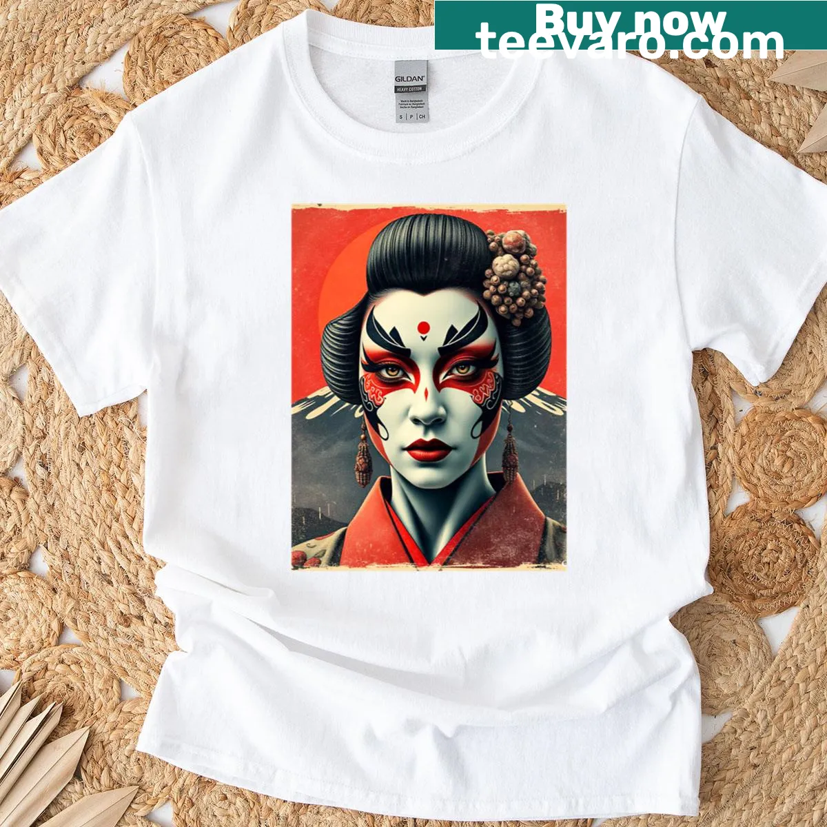 Silhouette t-shirt inspired by Kabuki theater. — on a men's t-shirt