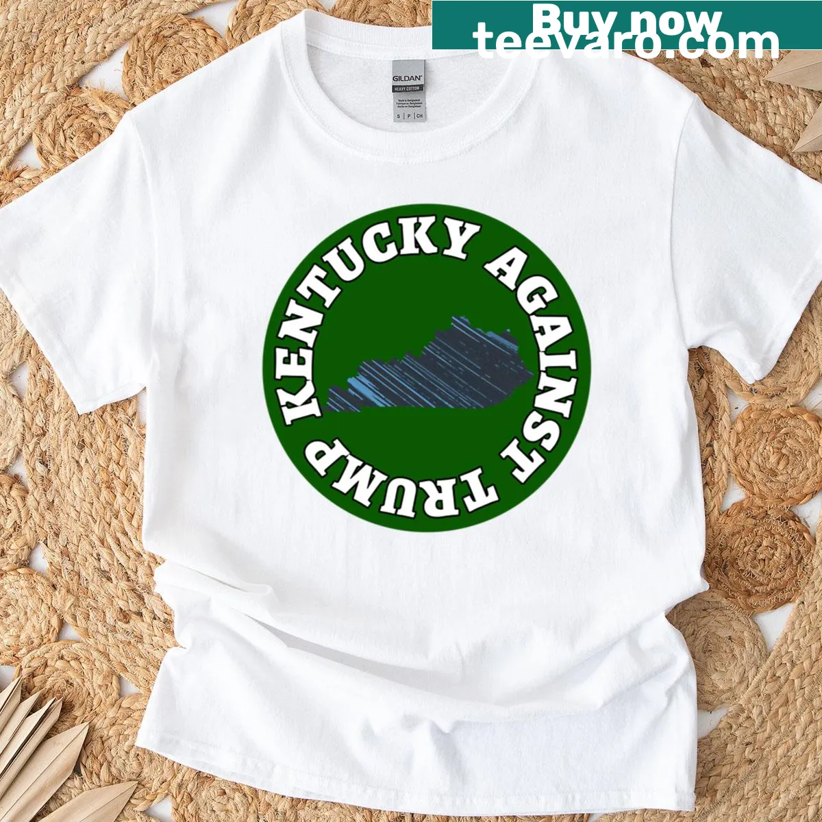 Oversized T-shirt with a humorous political message — on a men's t-shirt