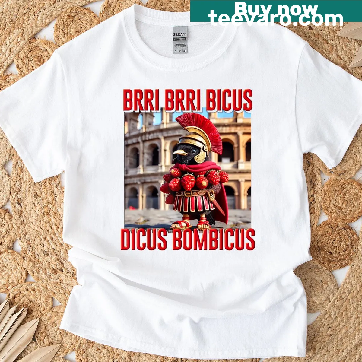 T-shirt featuring a funny cartoon design based on trending memes — on a men's t-shirt