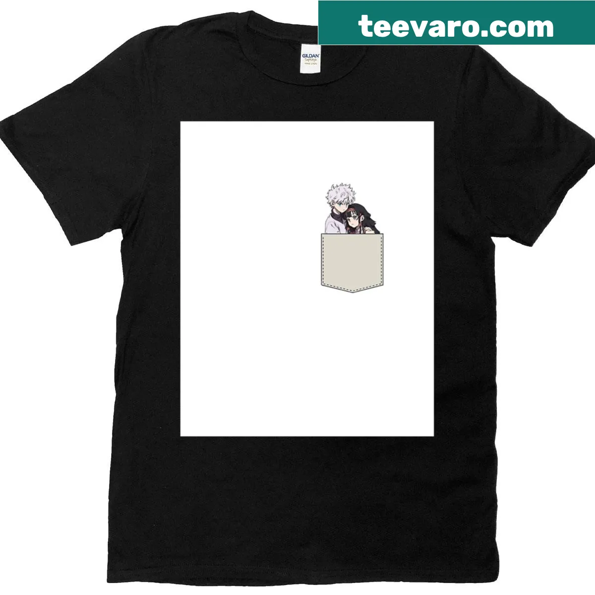 Graphic tee featuring Killua and Alluka from Hunter X Hunter — on a men's t-shirt