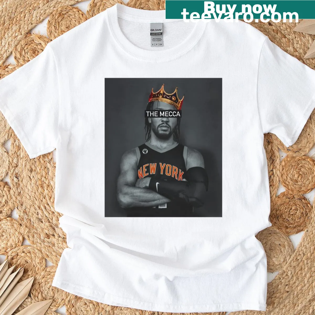 Jalen Brunson t-shirt featuring bold lettering and Knicks branding — on a men's t-shirt
