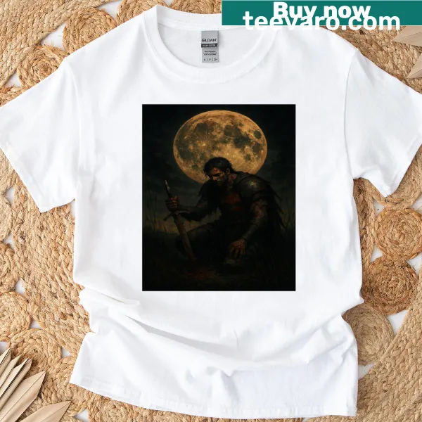 Illustration of a blood moon on a t-shirt
