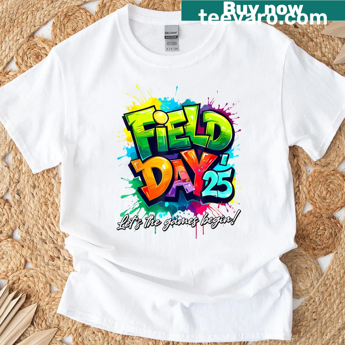 Playful typography for Field Day events — on a men's t-shirt