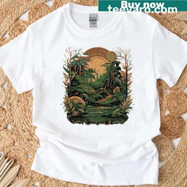 Nature-themed t-shirt featuring bold typography emphasizing the outdoors