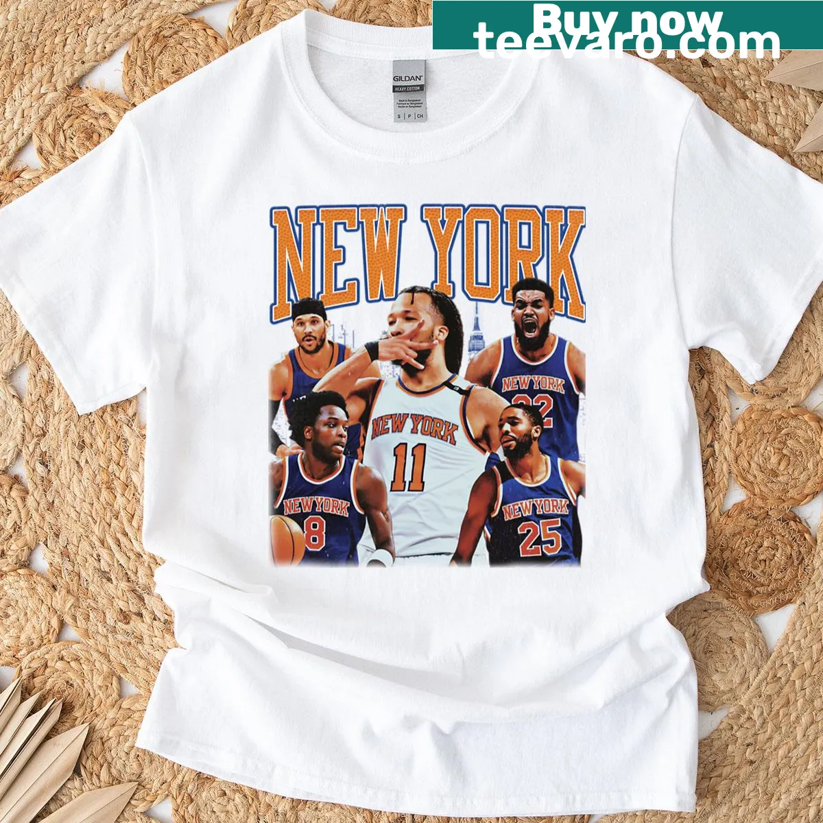 Illustration celebrating New York basketball culture in an oversized fit — on a men's t-shirt
