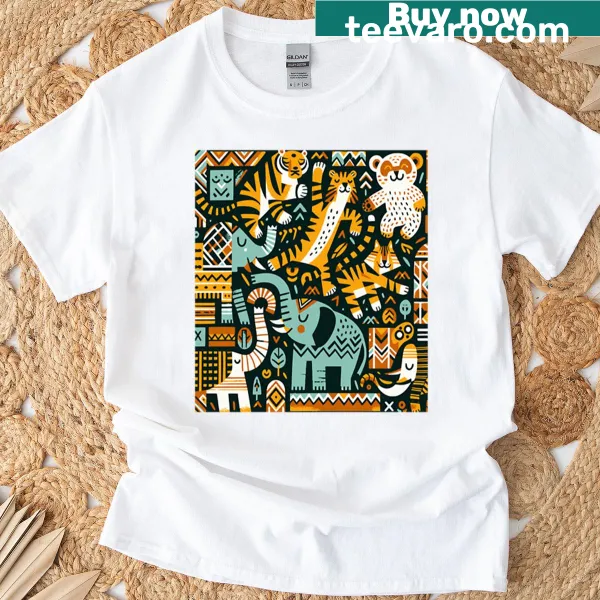 Oversized Party In The Jungle T-shirt featuring a fun jungle illustration