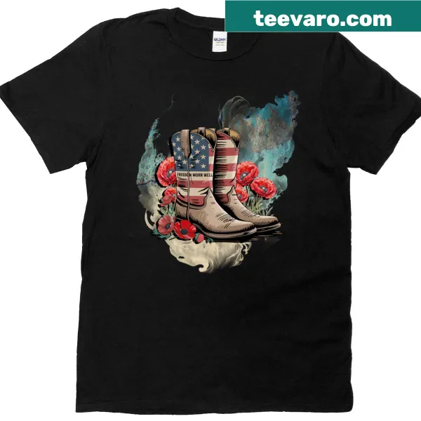 Oversized T-shirt with a vintage cowboy American flag graphic