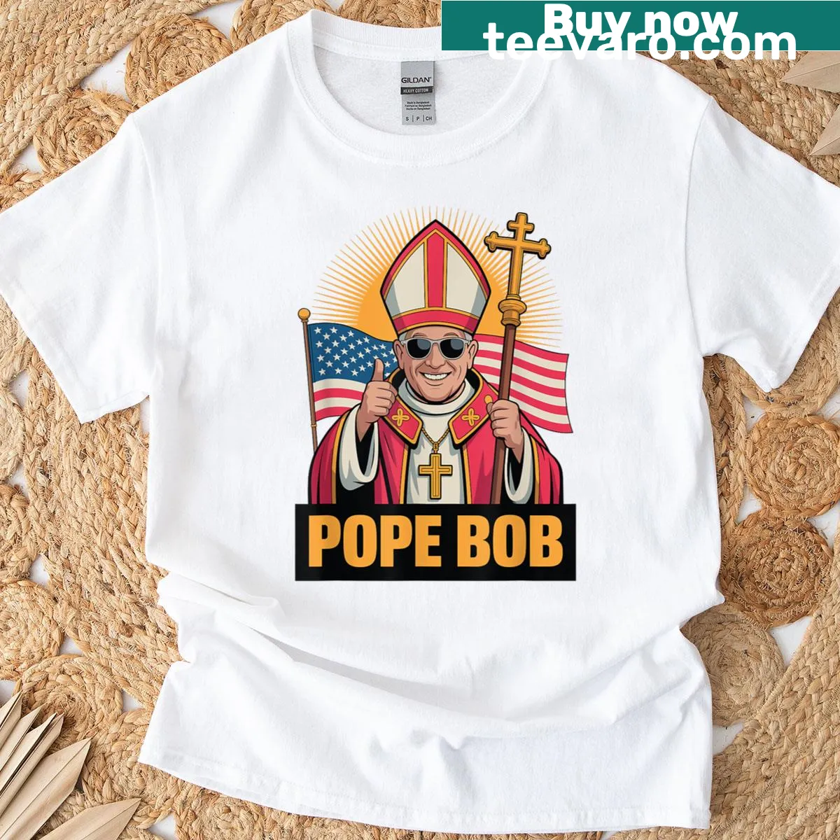 T-shirt honoring Pope Bob Robert Prevost and Pope Leo XIV — on a men's t-shirt