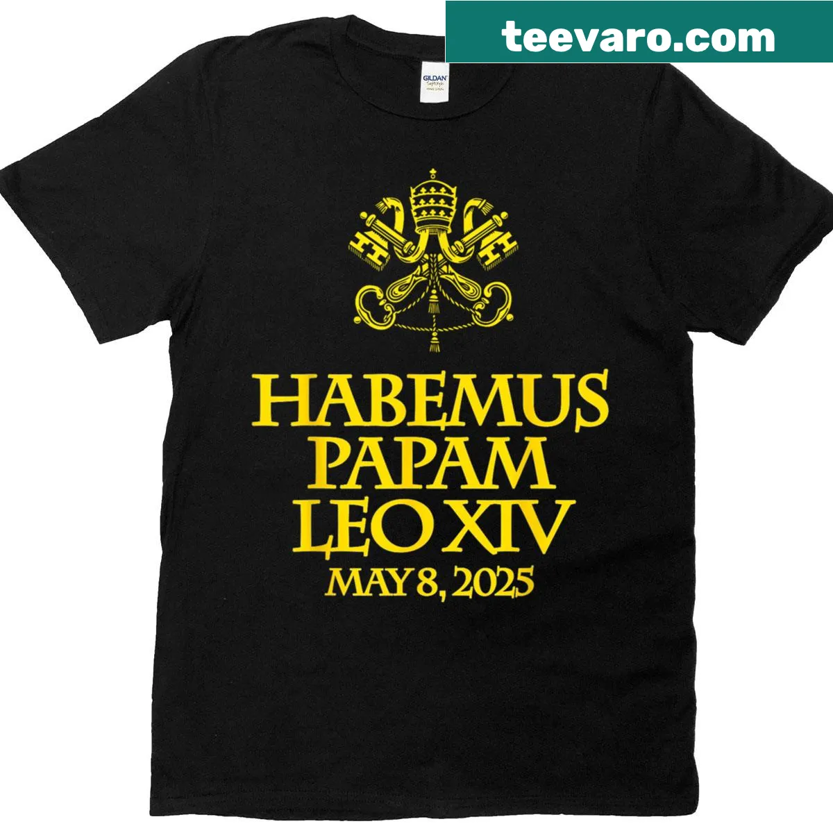 T-shirt dedicated to Pope Leo XIV with an inspirational graphic — on a men's t-shirt
