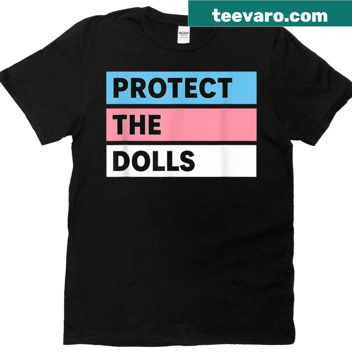 Solidarity T-shirt featuring Trans Pride Flag and message — on a men's t-shirt