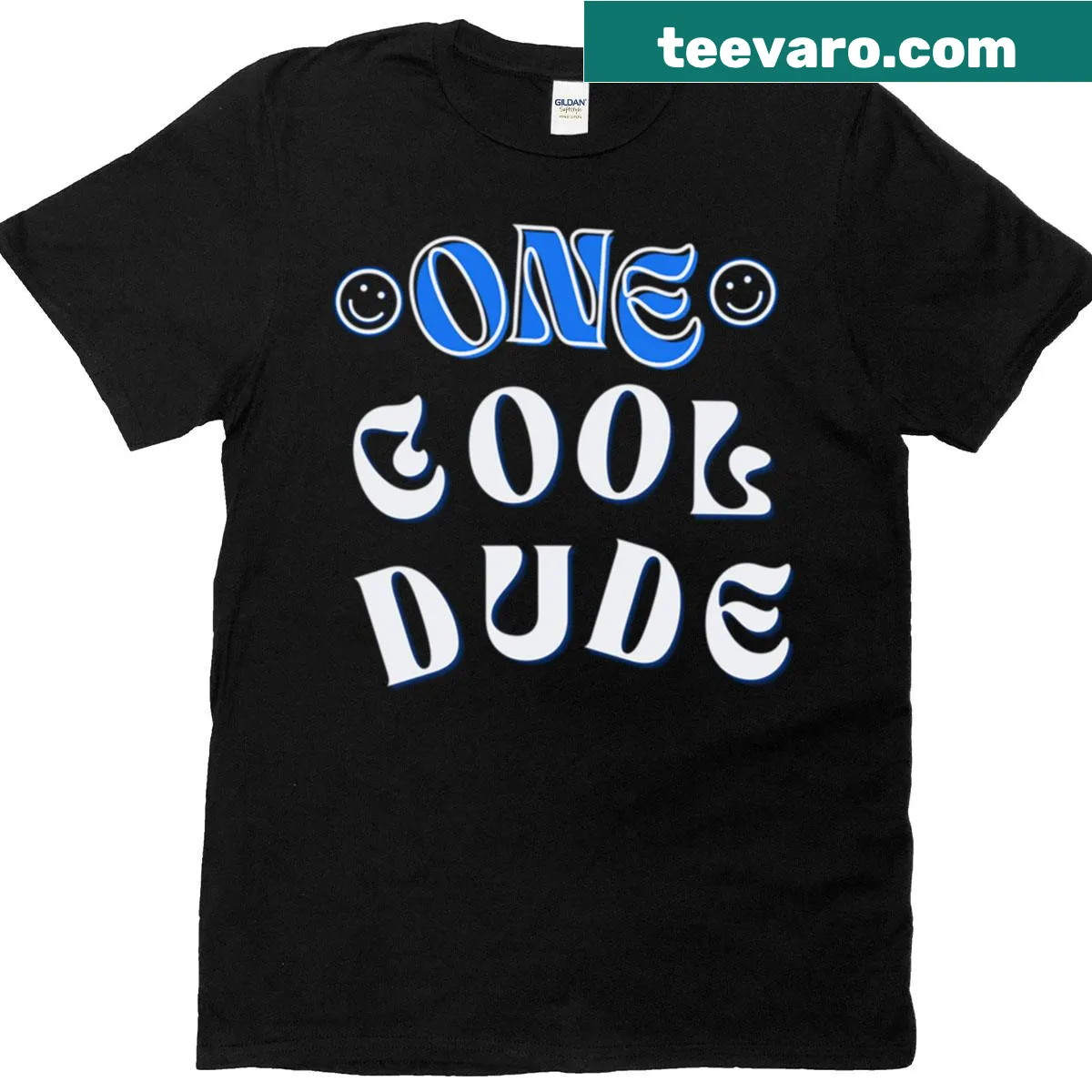 T-shirt featuring the phrase 'Cool Dude' in playful typography — on a men's t-shirt