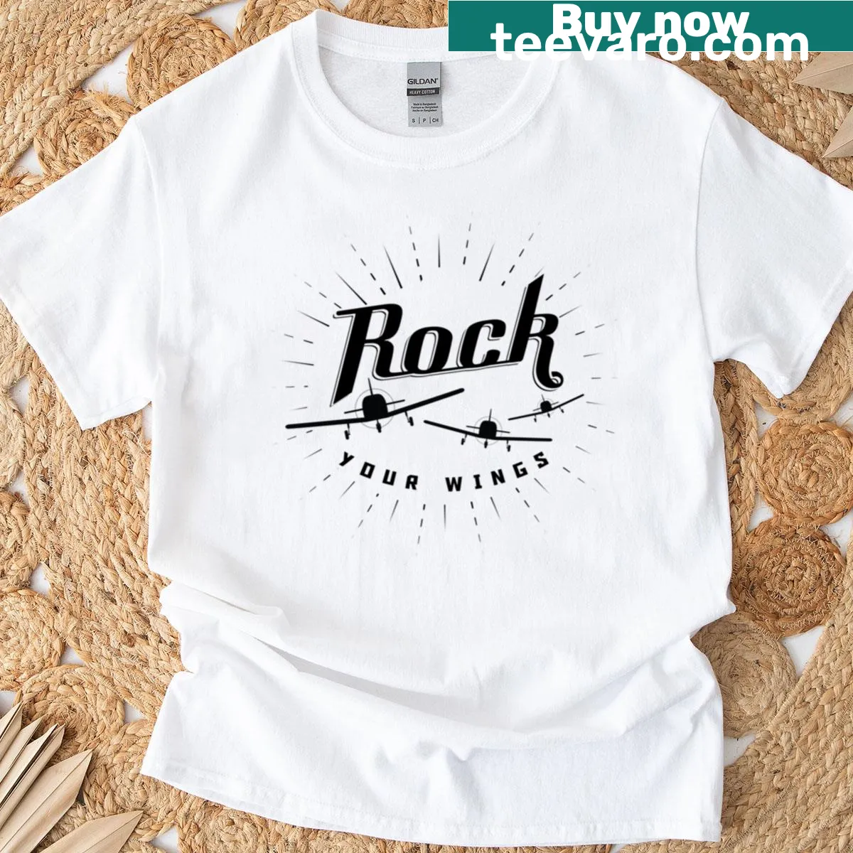 T-shirt with an illustration of low wing aircraft for aviation lovers — on a men's t-shirt