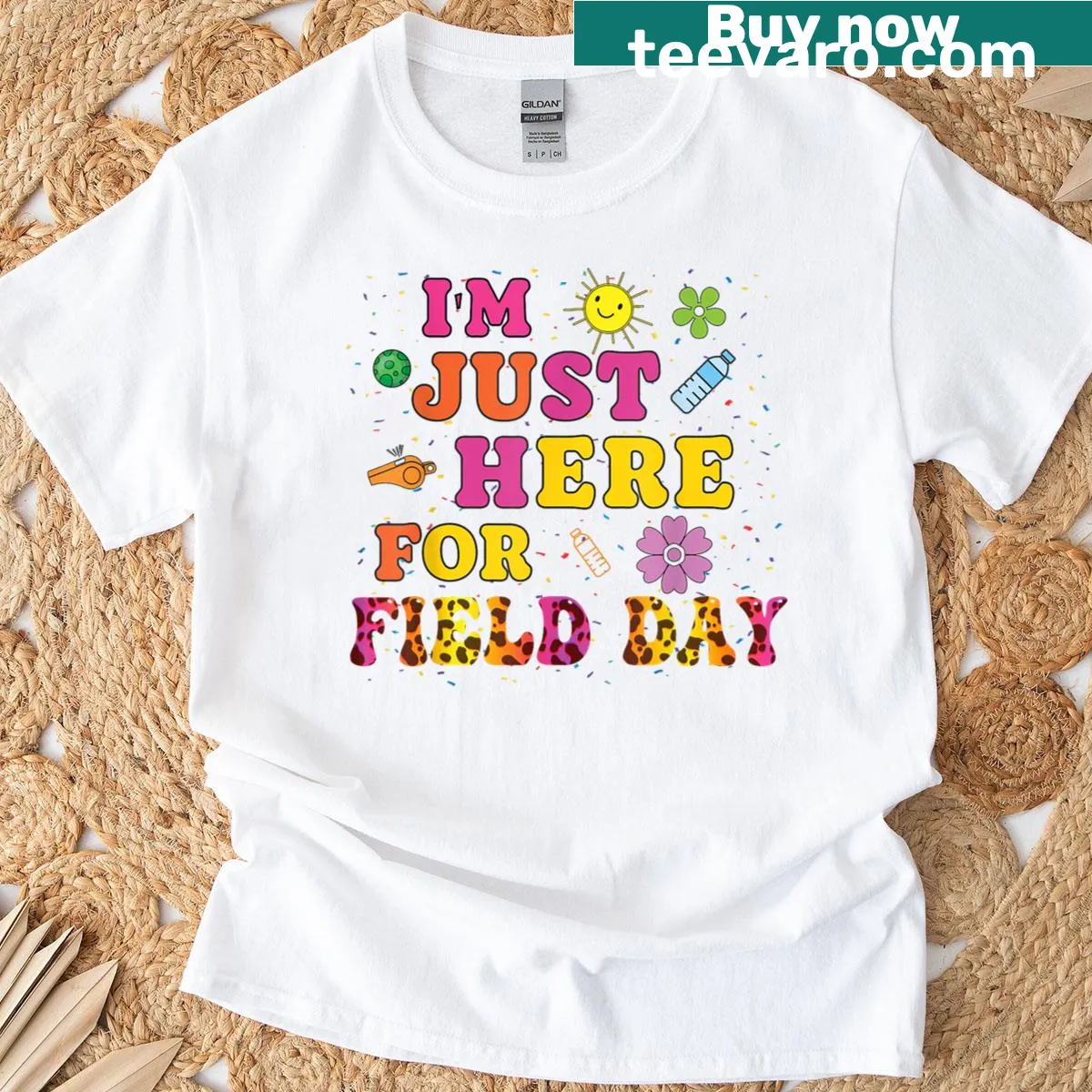 Funny teacher t-shirt for Field Day 2025 with humorous text. — on a men's t-shirt