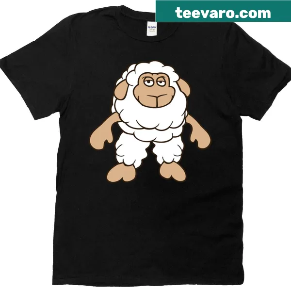 Cute cartoon sheep looking bored on a t-shirt