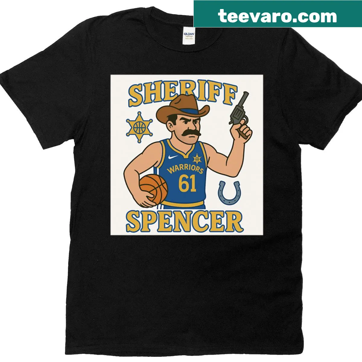 Vintage Golden State Warriors T-shirt featuring Pat Spencer — on a men's t-shirt