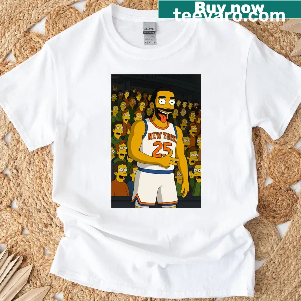 Playful cartoon Knicks fan on a T-shirt