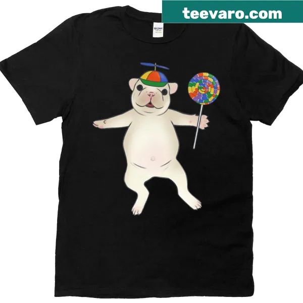 Oversized tee with playful illustrations of pit bulls