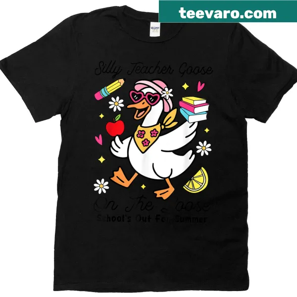 Whimsical goose graphic for teacher appreciation on a T-shirt