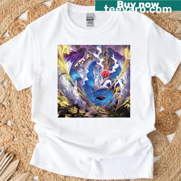 Dramatic t-shirt featuring a doomed dragon and snake eyes