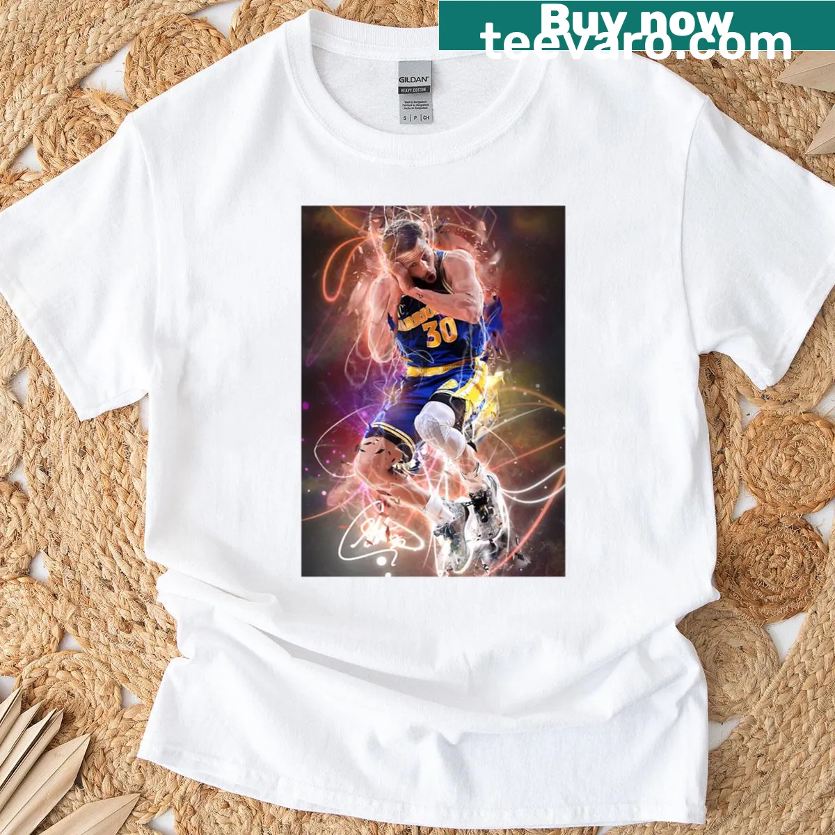 T-shirt featuring Stephen Curry's iconic number 30 — on a men's t-shirt