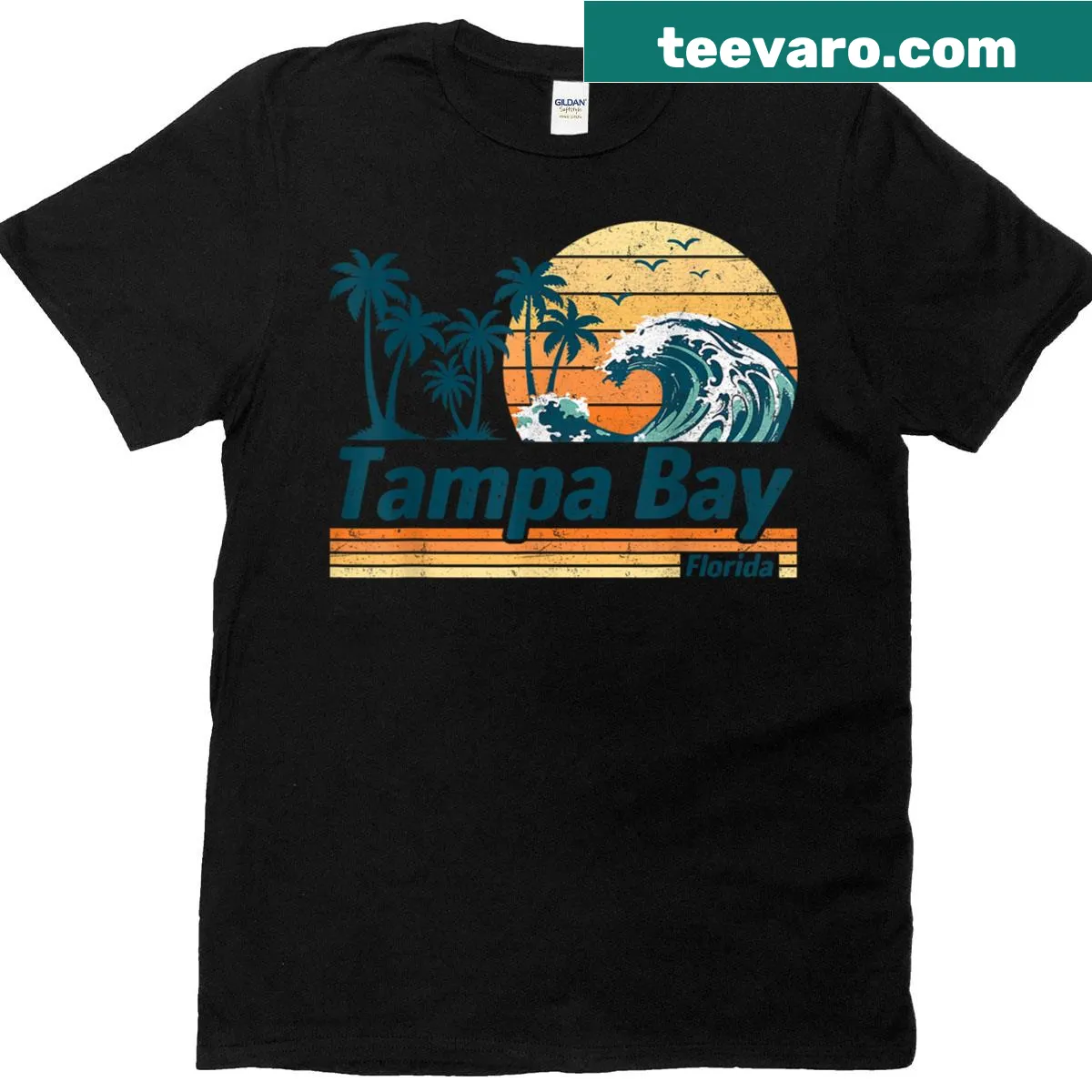 Matching family T-shirt featuring a fun Tampa Bay vacation graphic — on a men's t-shirt