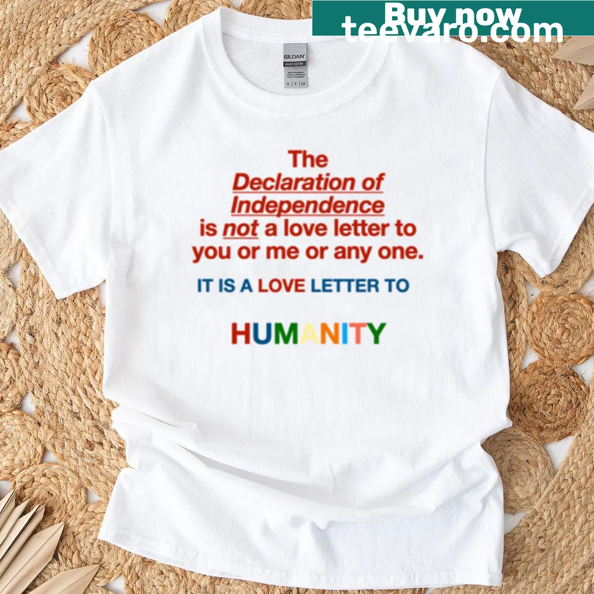T-shirt with the humorous phrase about the Declaration Of Independence — on a men's t-shirt
