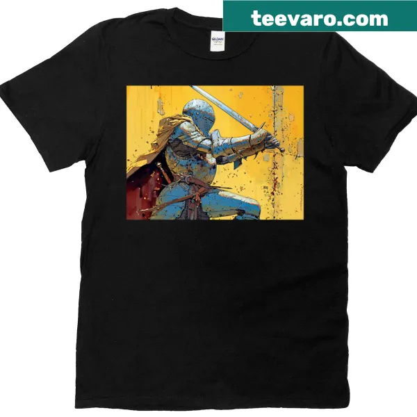 Dramatic battle scene graphic on a premium T-shirt
