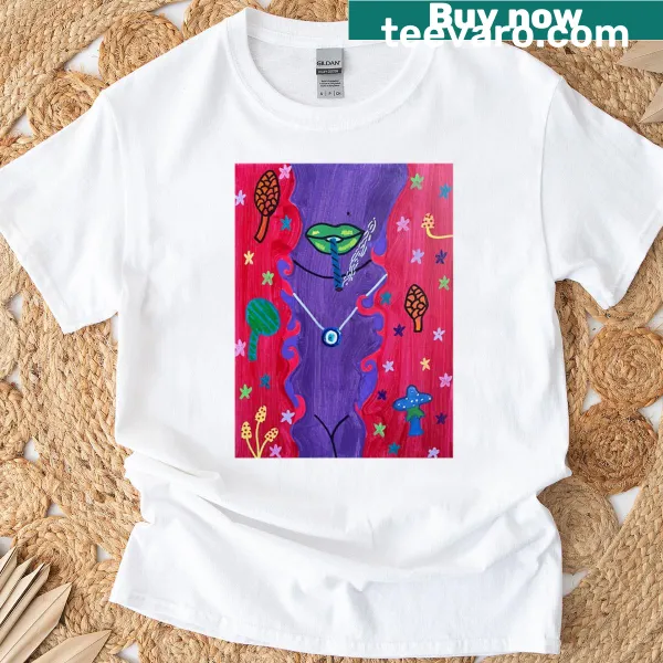 Whimsical Painted Lady oversized t-shirt design