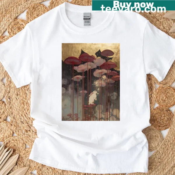 Whimsical Rabbit That Fell Up t-shirt design