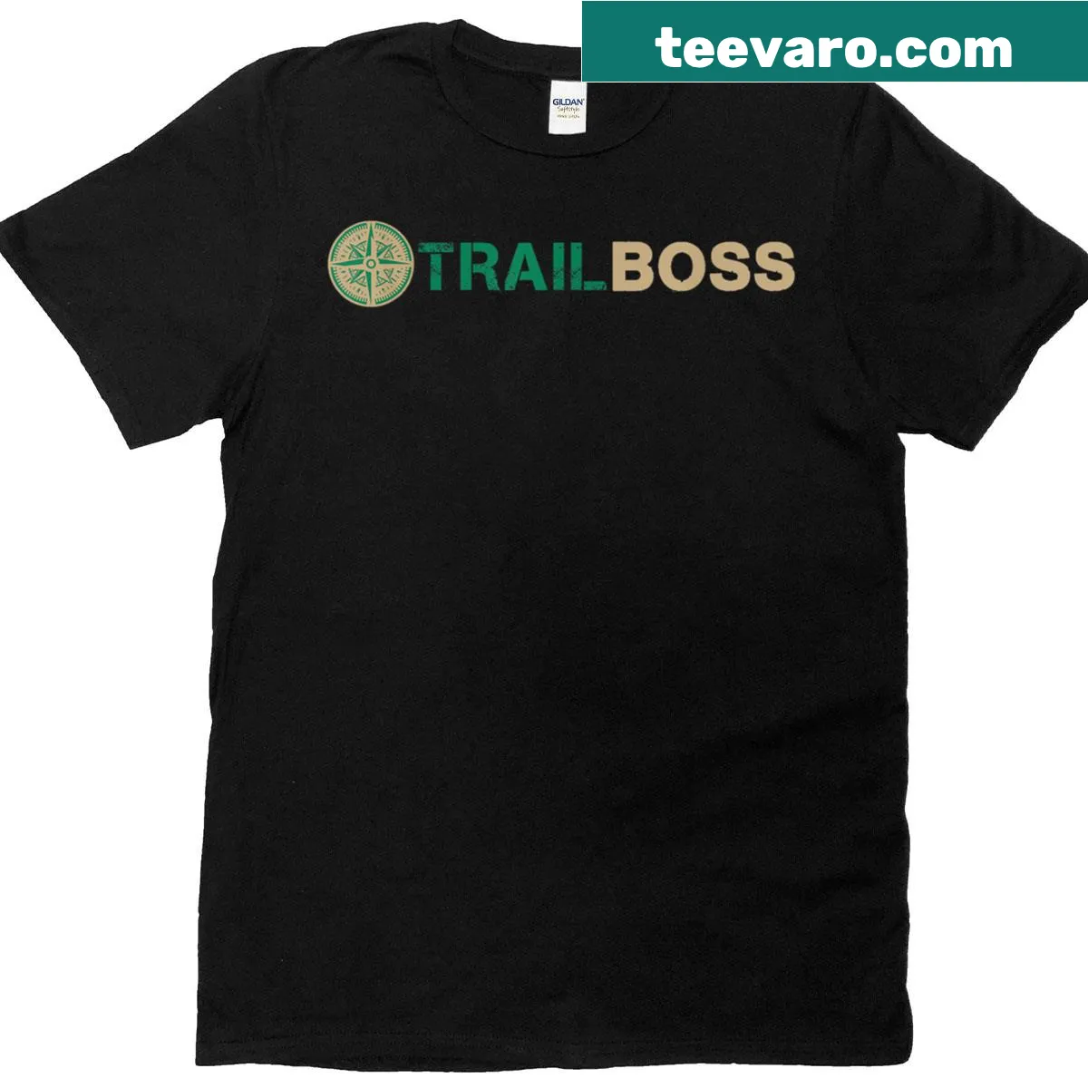 Humorous camping-themed T-shirt for family camp staff — on a men's t-shirt