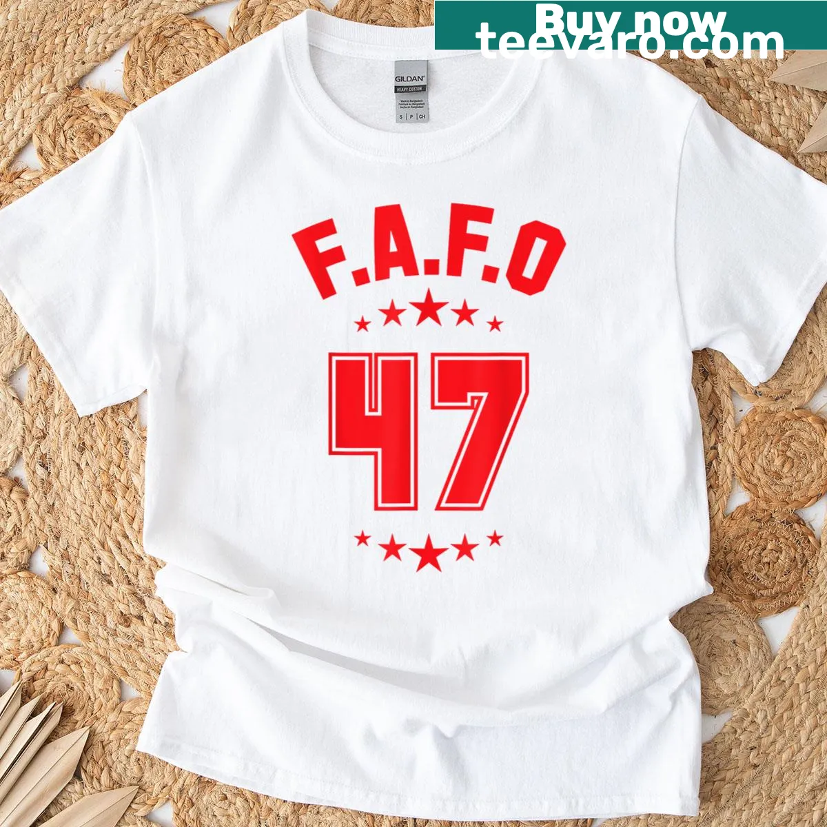 Political T-shirt featuring Trump Fafo 47 and Great Again — on a men's t-shirt